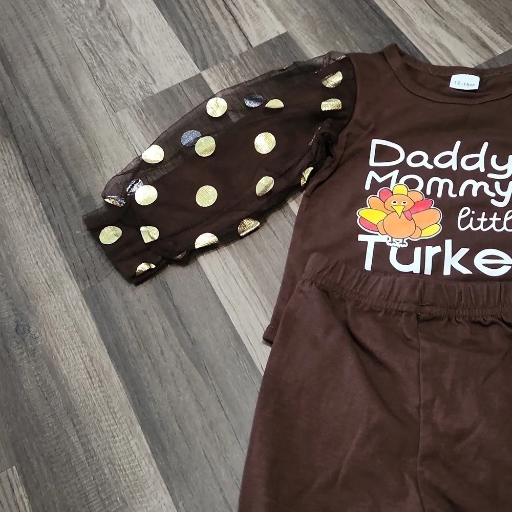 THANKSGIVING/Autumn 3pc Matching Outfit New Size 18-24 months. Sibling Sets Avai
